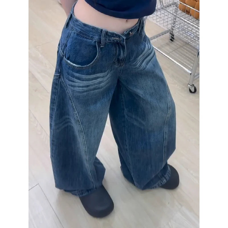 Women's High-Waist Floor-Length Wide-Leg Jeans — product view
