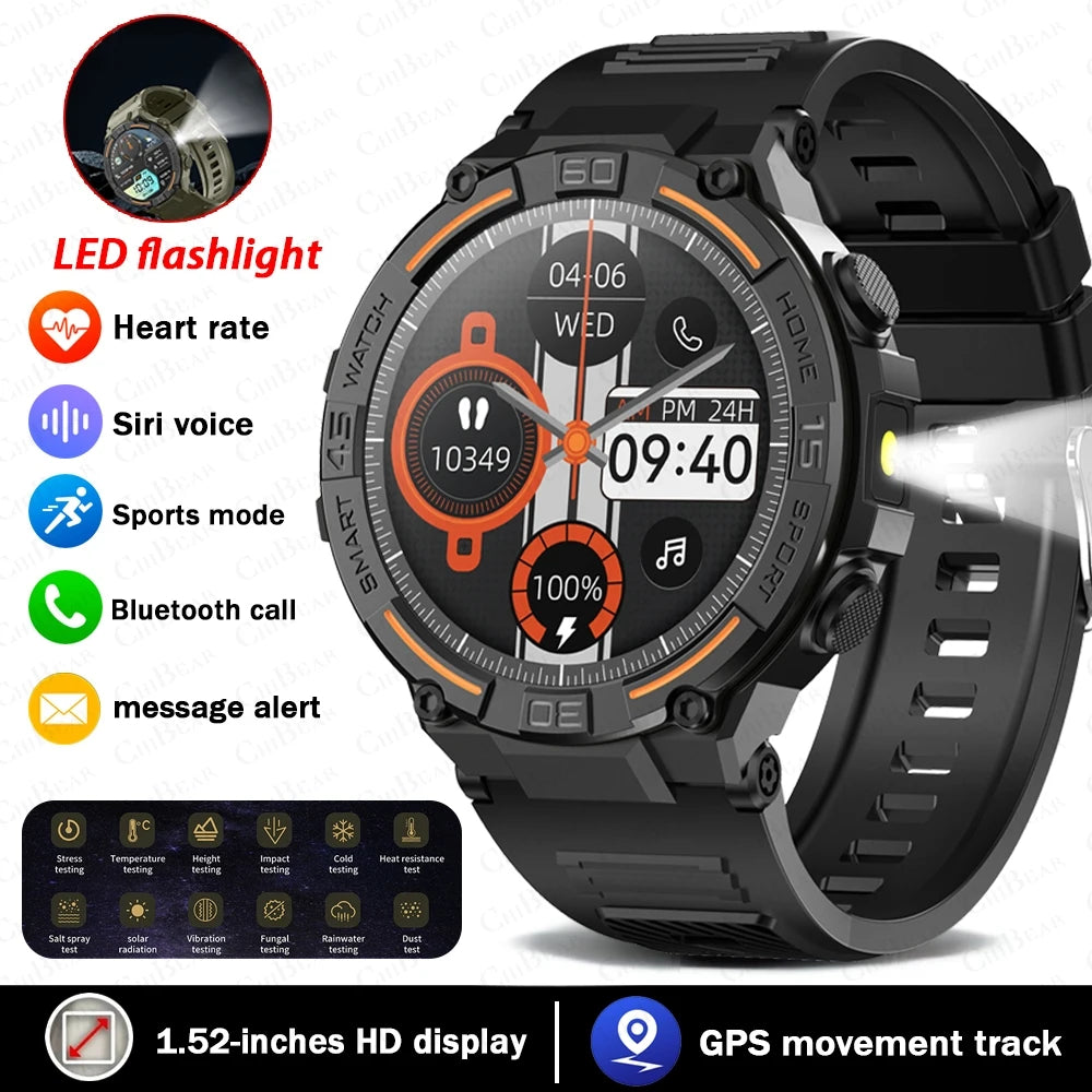 1.52-Inch Calling Smartwatch with Flashlight
