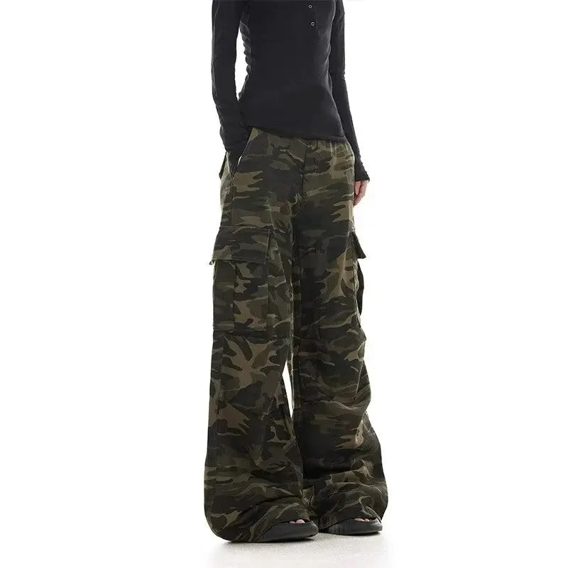 Men's Camouflage Work Pants – Multi-Pocket, Loose Wide-Leg — product view