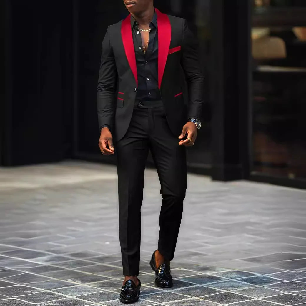 Men's Two-Piece Business Casual Suit Set — product view