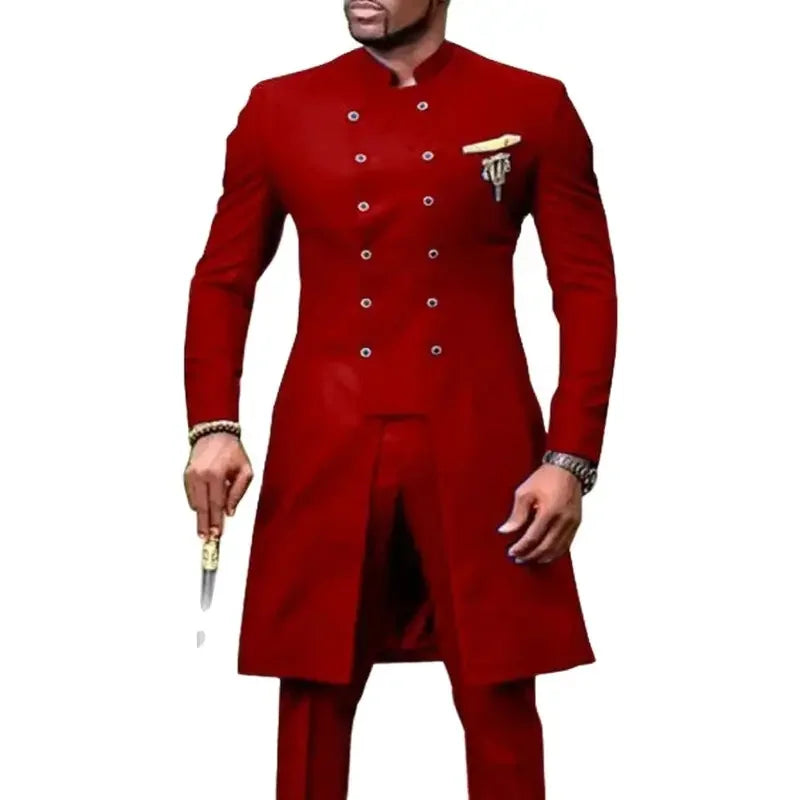 Men's Double-Breasted Wedding Suit