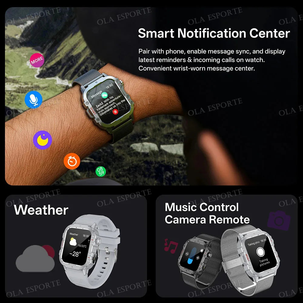 Outdoor 1.44-Inch Calling Smartwatch with Flashlight