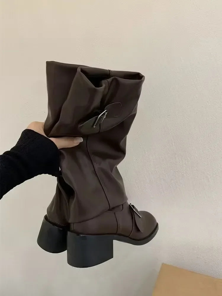 Women's Chunky-Heel Platform Boots — product view