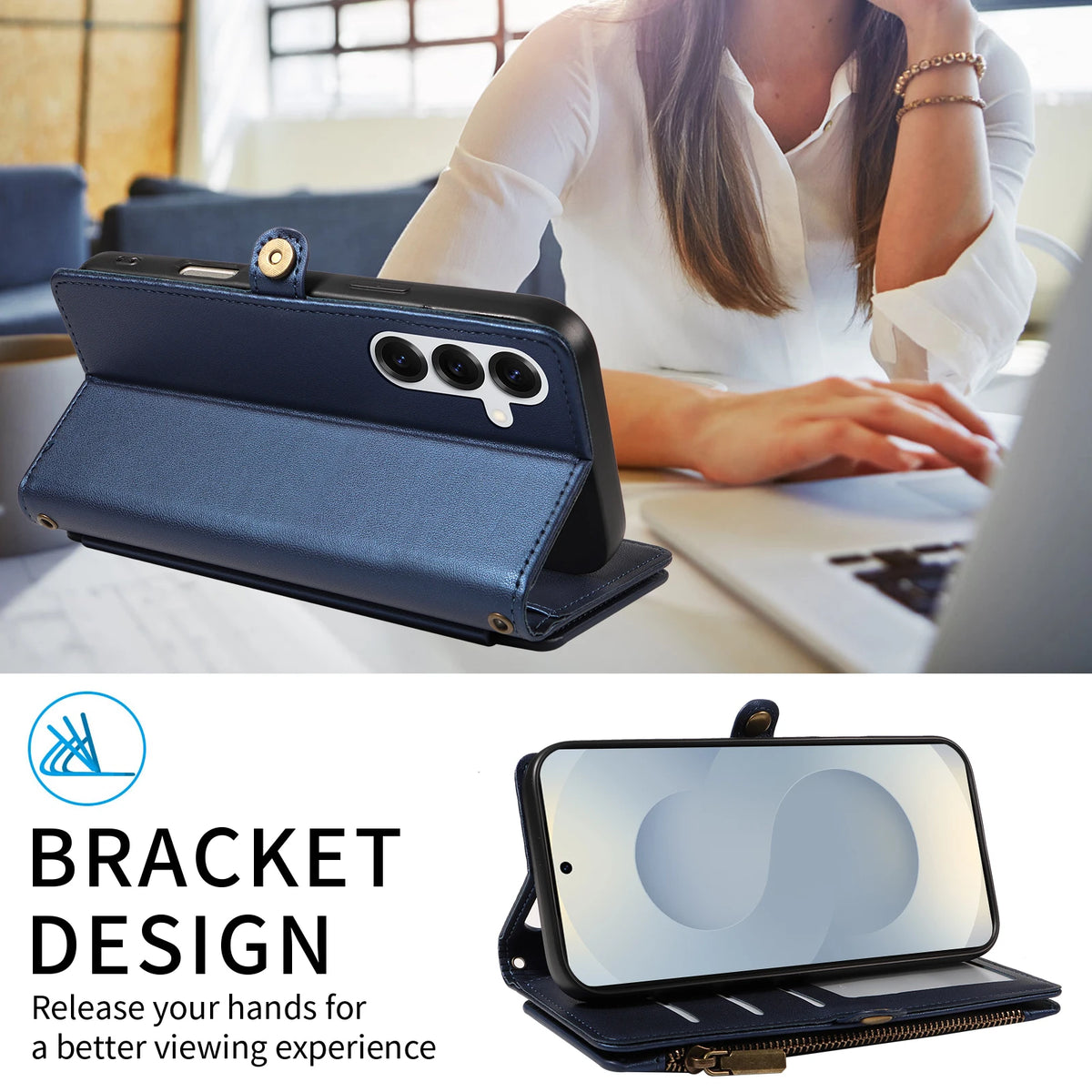 Crossbody Wallet Phone Case with Coin Pocket for Samsung Galaxy A52s 5G, A53 5G, A54, A55, A41, A50, A51 4G, A52 5G, A34, A35, A36, A37, A31, A32 5G, A32 4G, A33 5G, A07, A10, A12, A13 4G, A04, A05, A05s, A06, A72, A73 5G, A02, A03 Core & More Models