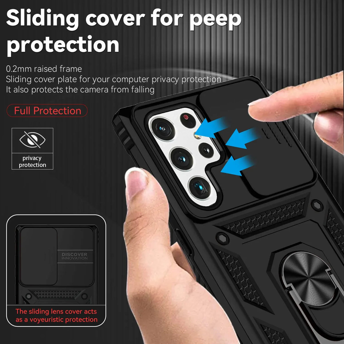 Camera Cover Phone Case for Samsung Galaxy S21 Ultra, S21 Plus, S21 FE, S21, S23 FE, S23, S22 Ultra, S22 Plus, S22, S24 Ultra, S24 Plus, S24, S23 Ultra, S23 Plus