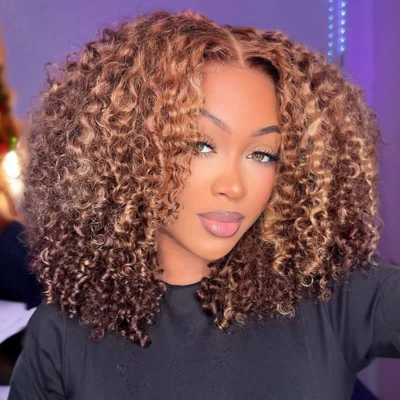Glueless Kinky Curly Human Hair Lace Wig — product view