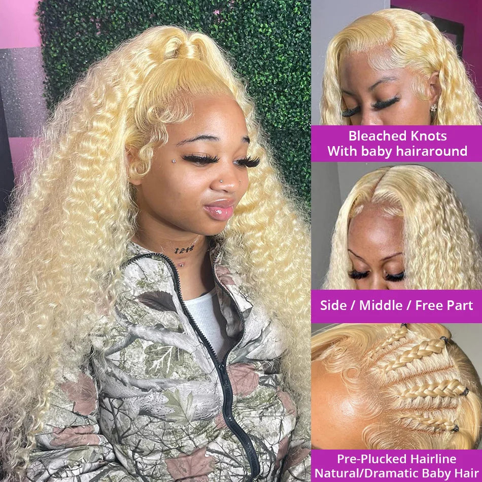 Blonde Water Wave Lace Front Wig — product view