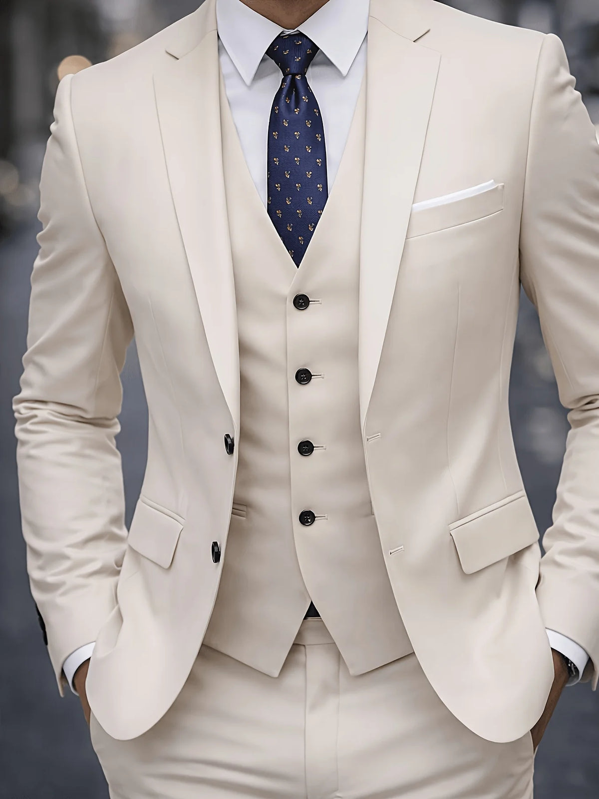 Men's Single-Breasted Three-Piece Suit