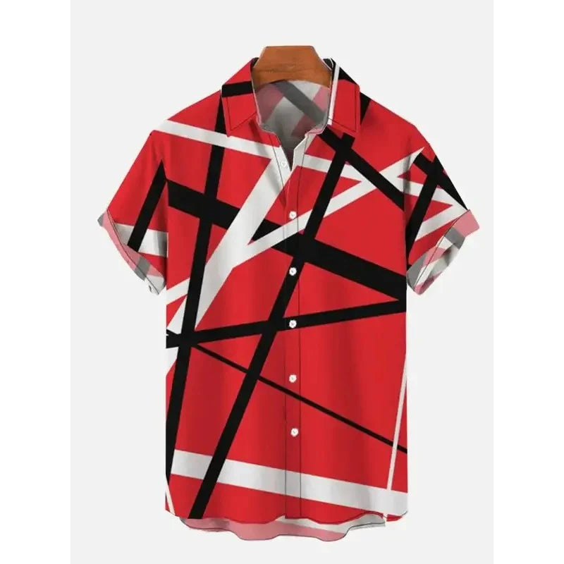 Men's Graphic Print Short-Sleeve Casual Shirt