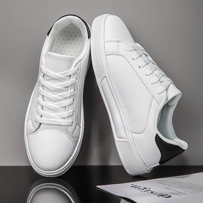 White PU Business Casual Sneakers — product view