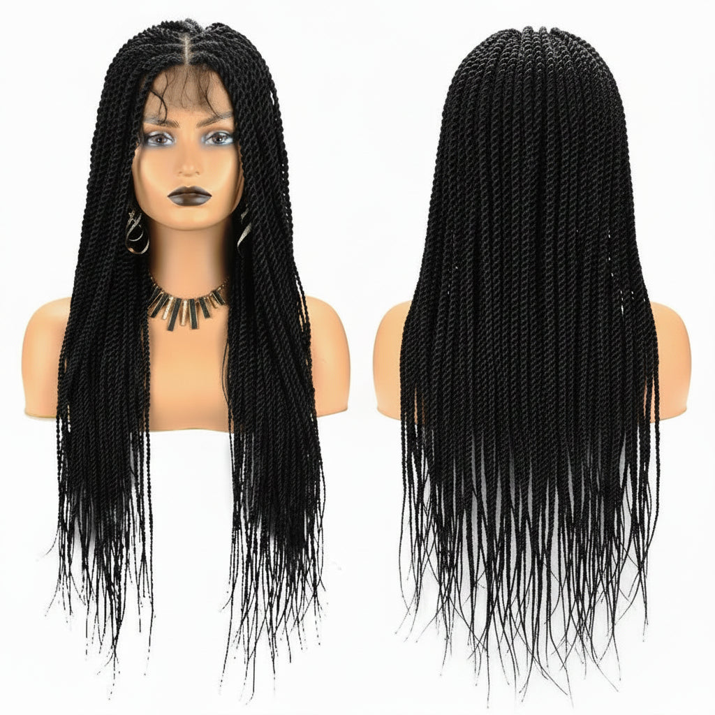 Twist Braided Wig Box Braided Lace Front Wig Synthetic Full Lace - OSASCO