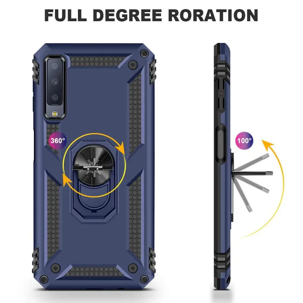 Ring Stand Phone Case for Samsung Galaxy M30, A40, A9 2018, A50, A8 Plus 2018, A40S, A7 2018 A750, A20, A20E, A70, A30, A9S, A6 Plus 2018, A6 2018, M20, A10, A8 2018, A9 Star Pro, A10E, A80, A90 4G, A2 Core A260