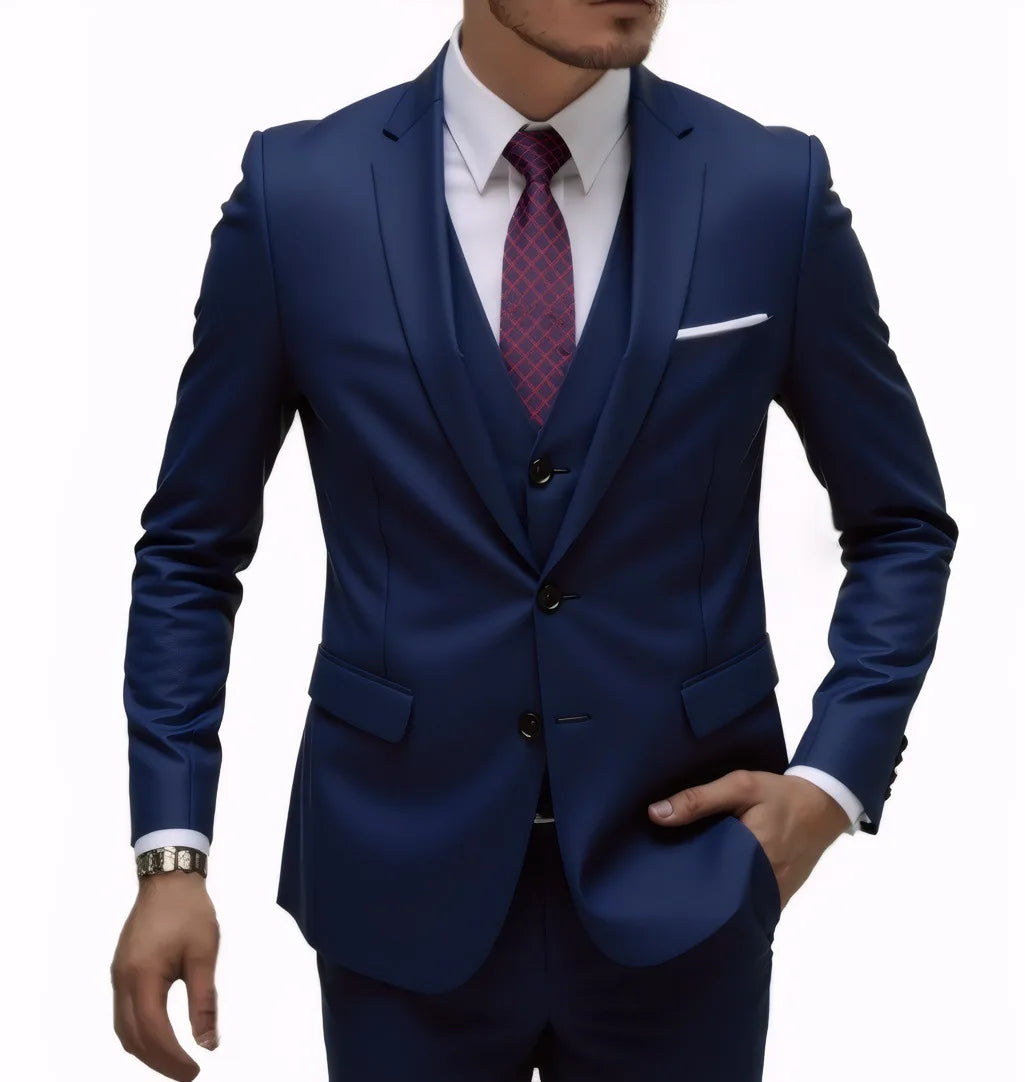 Men's Two-Button Three-Piece Suit