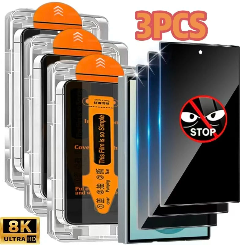 Easy-Install Privacy Tempered Glass Screen Protector for Samsung Galaxy A55, A35, S24 FE, S24+, S24, S24 Ultra, A15 5G, A24 4G, A73 5G, S22+ 5G, A14, S25 Edge, S25, S22 5G, A56, S25+, S25 Ultra, A17, A36, S26 Ultra, S26, A26, A57, A37 & More Models
