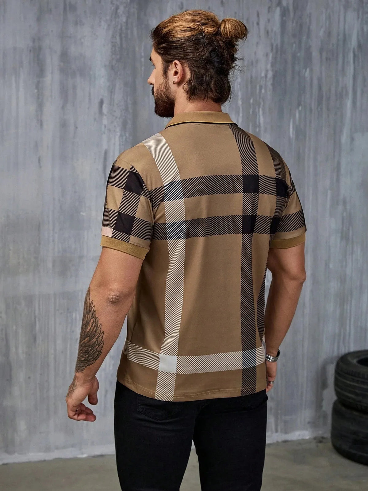 Men's Striped Short-Sleeve Polo Shirt