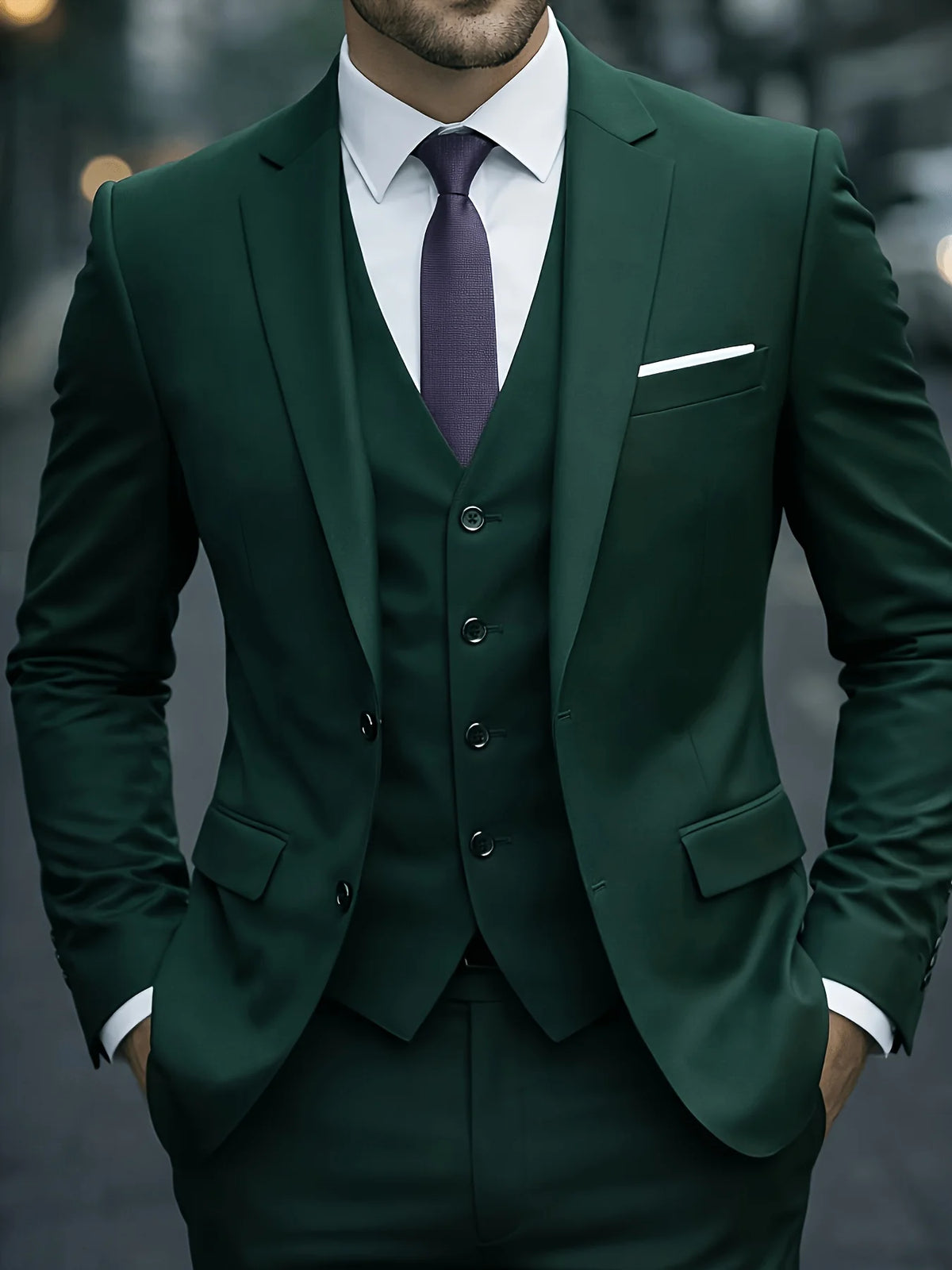 Men's Single-Breasted Three-Piece Suit