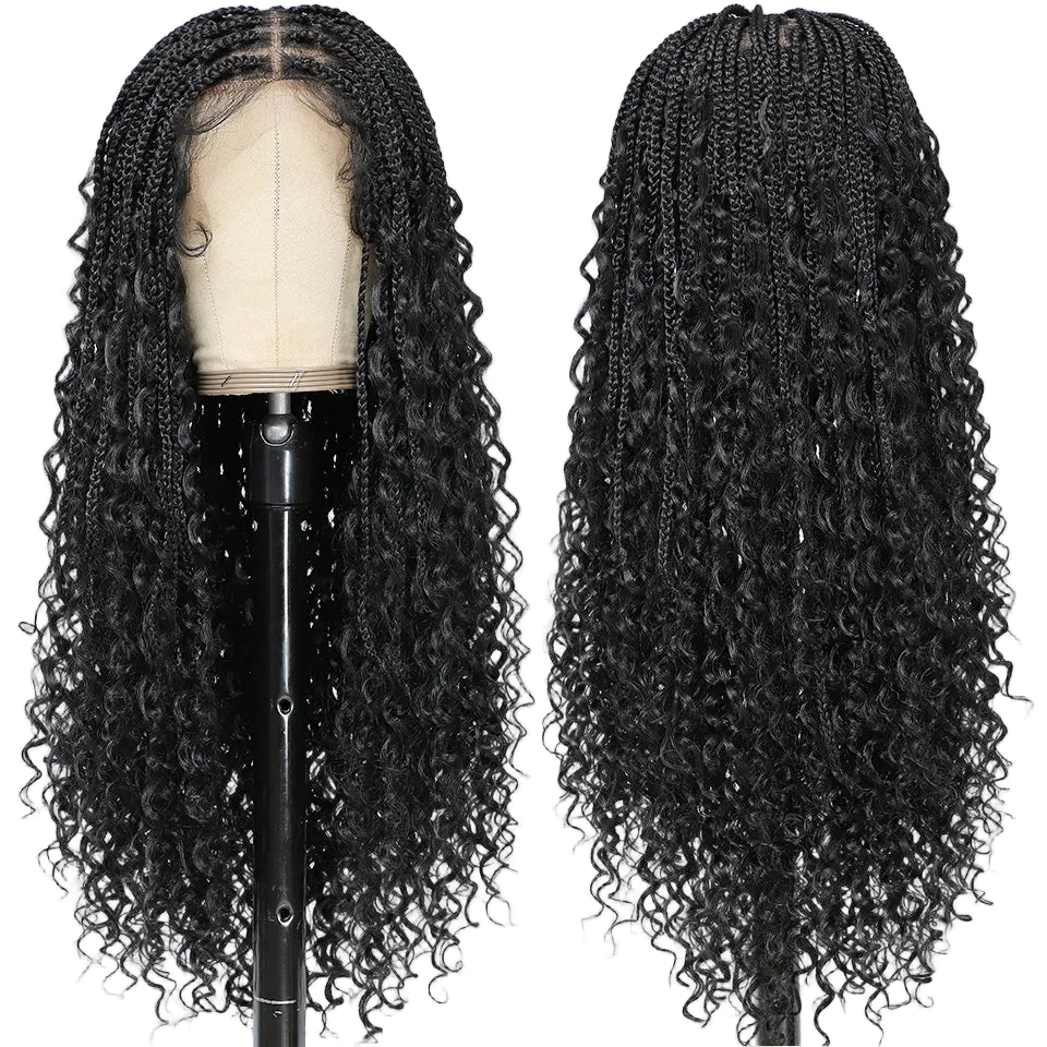 Boho Goddess Box Braid Wig with Baby Hair Lace Front Braided Wig - OSASCO