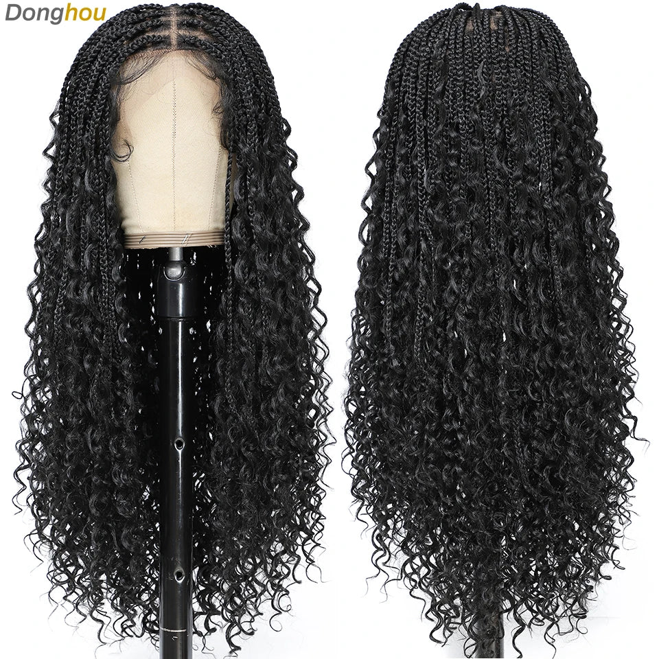 Boho Goddess Box Braid Wig with Baby Hair Lace Front Braided Wig - OSASCO