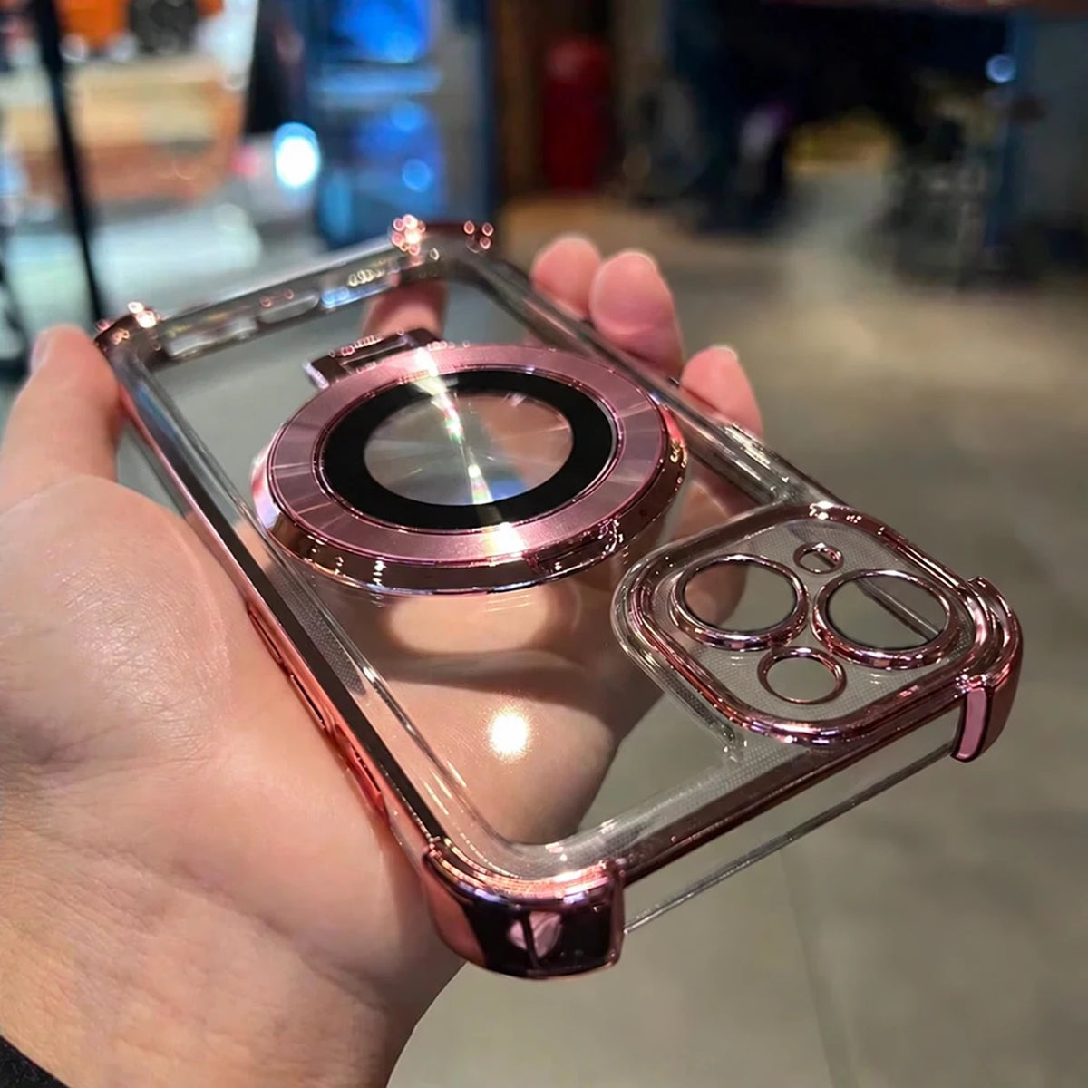 Metallic Magnetic Ring Stand Phone Case for iPhone 18 Pro Max, iPhone 18 Pro, iPhone 17 Pro, iPhone 17 Pro Max, iPhone 16 Pro Max, iPhone 17, iPhone 16 Pro, iPhone 16 Plus, iPhone 15 Pro Max, iPhone 16, iPhone 15 Pro & More Models