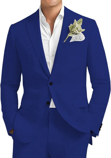 Men's Linen 2-Piece Notched Lapel Suit Set — product view