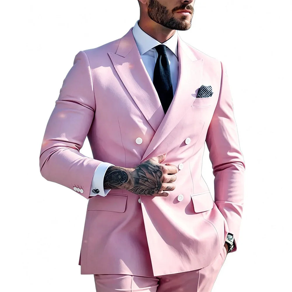 Men's Peak-Lapel Double-Breasted Suit