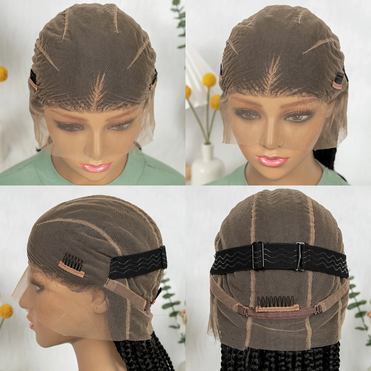 18 Inch Full Lace Synthetic Braided Wig Box Twisted Braids with Curly - OSASCO