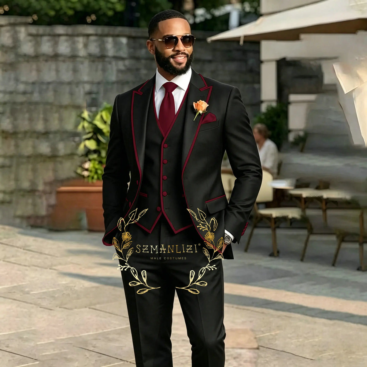 Men's Black 3-Piece Suit Set — product view