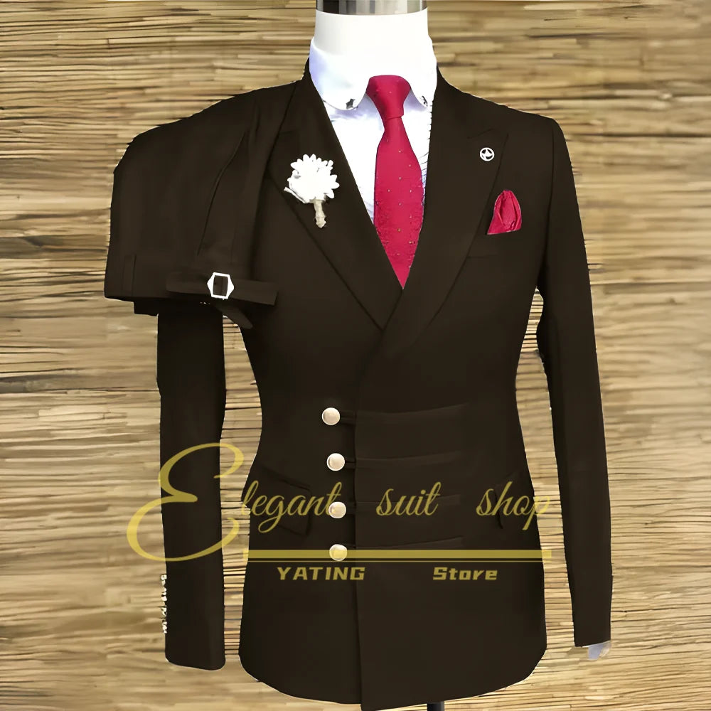 Men's Double-Breasted Two-Piece Suit Set — product view