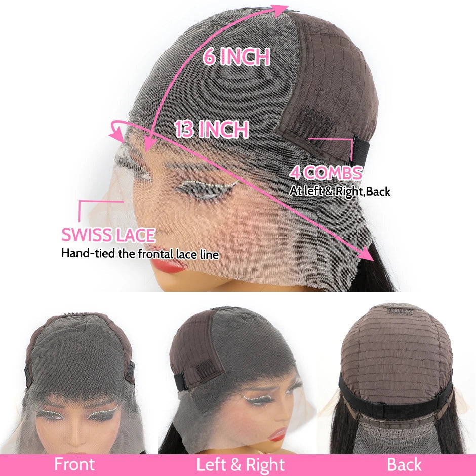Straight Human Hair Lace Wig — product view