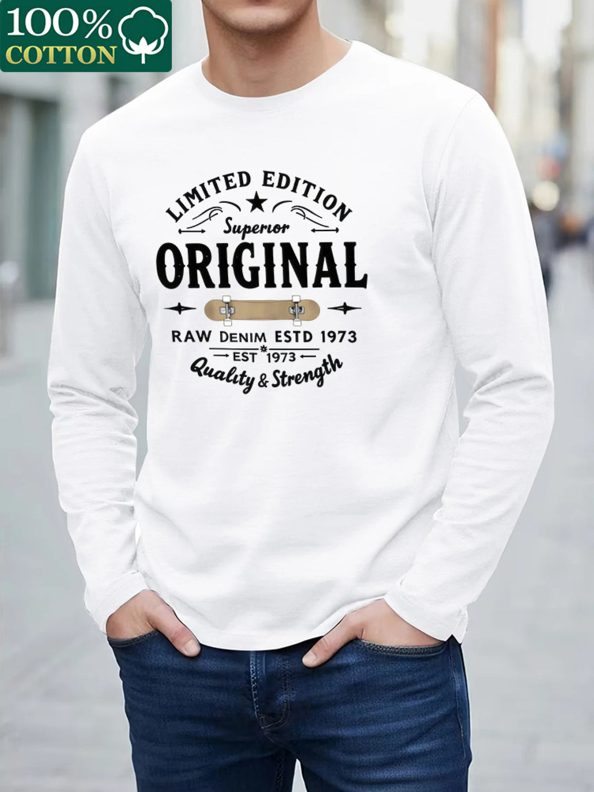 Men's Animal Print Long-Sleeve Casual T-Shirt
