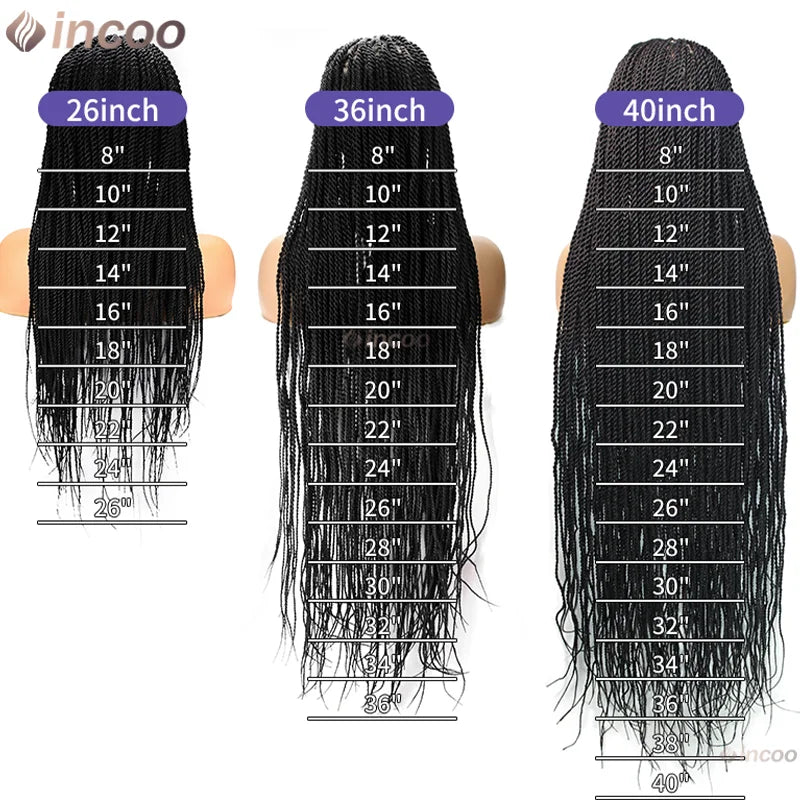 Synthetic Full Lace Braided Wig Blonde Twist Braids Wig Knotless Box - OSASCO