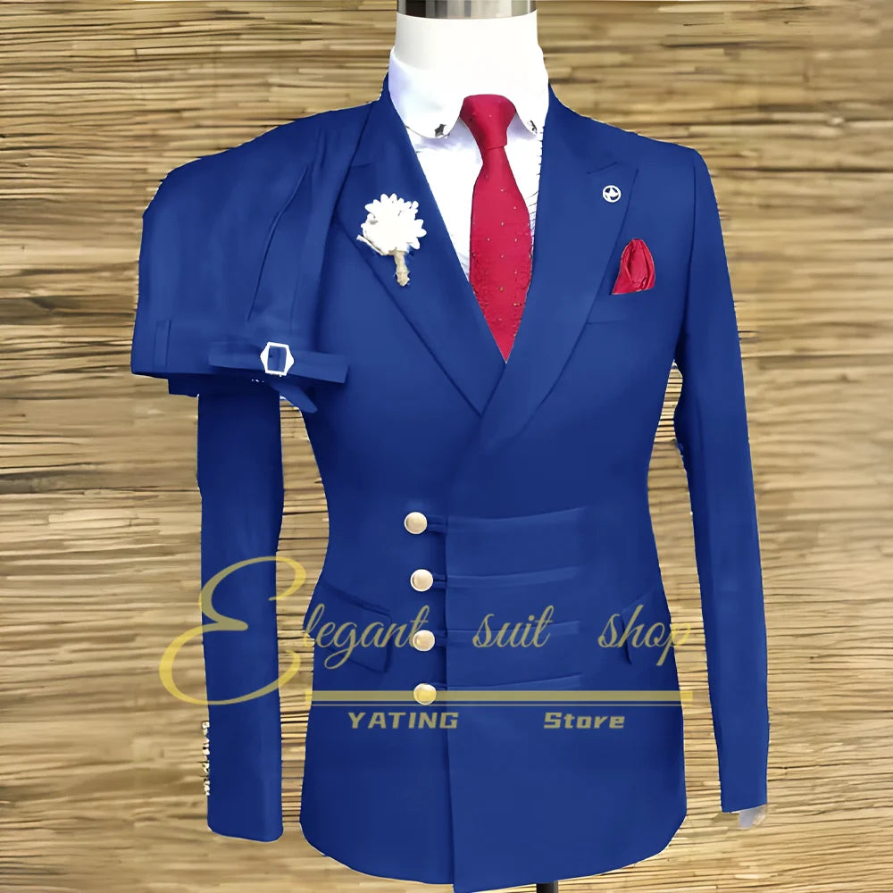 Men's Double-Breasted Two-Piece Suit Set — product view