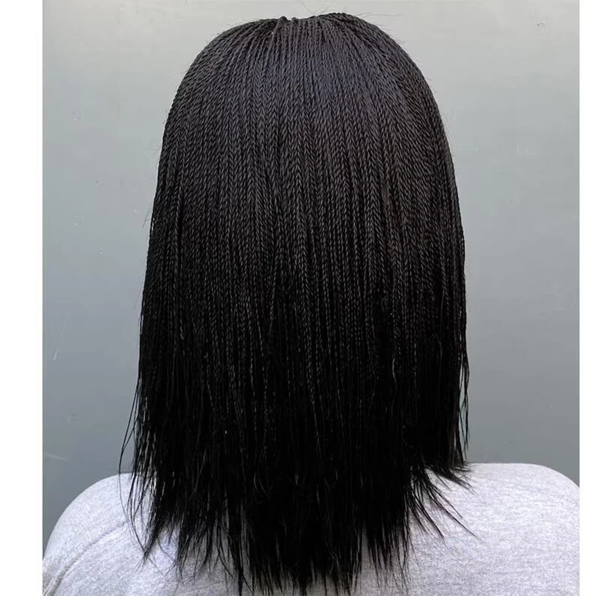 12 Inch Short Micro Twist Wig with Center Part Braided 2*6 Lace - OSASCO