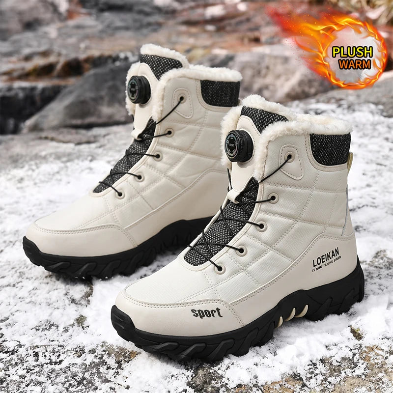 Bottes montantes pour hommes à fermeture à cadran doublées de flanelle