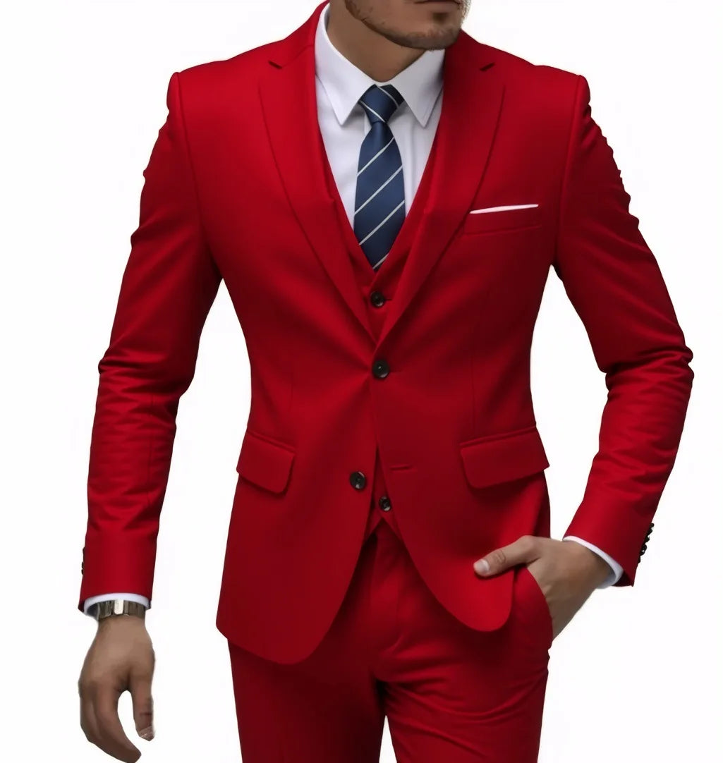 Men's Two-Button Three-Piece Suit