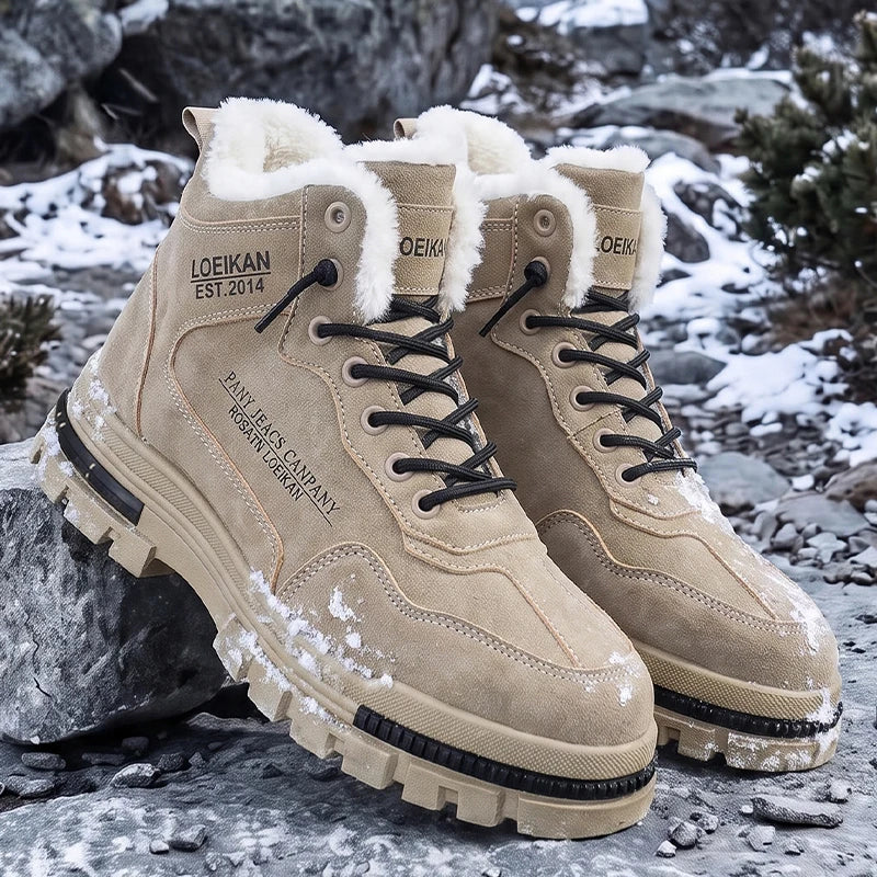 Bottes d’hiver pour homme à col rembourré et semelle crantée