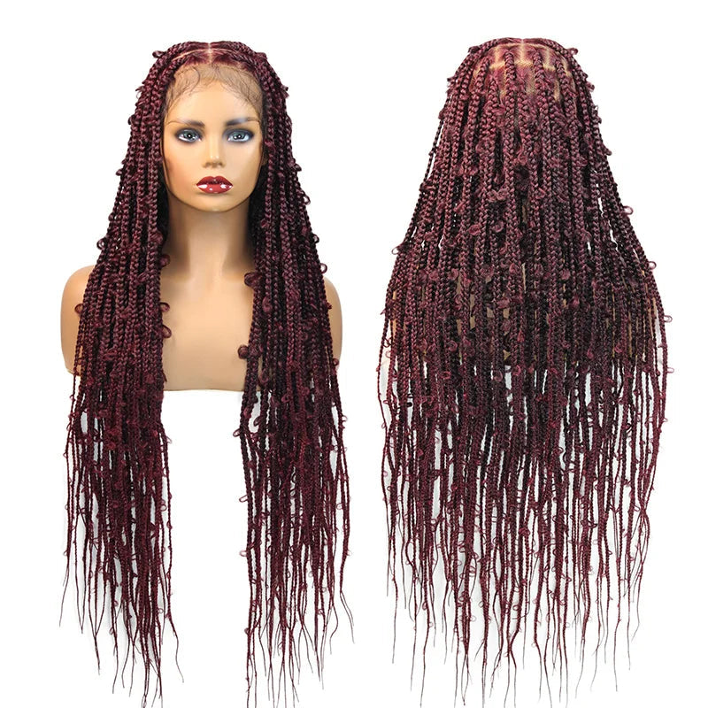 36" Butterfly Synthetic Wig #27 Honey Blonde Braided Full Lace Wig - OSASCO