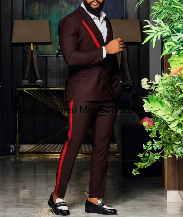 Men's Black 2-Piece Slim Fit Shawl Lapel Suit Set — product view