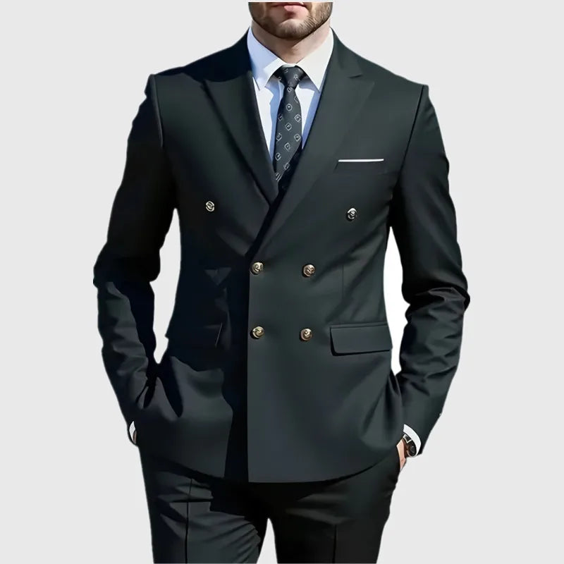 Men's Slim-Fit Double-Breasted Suit Set — product view