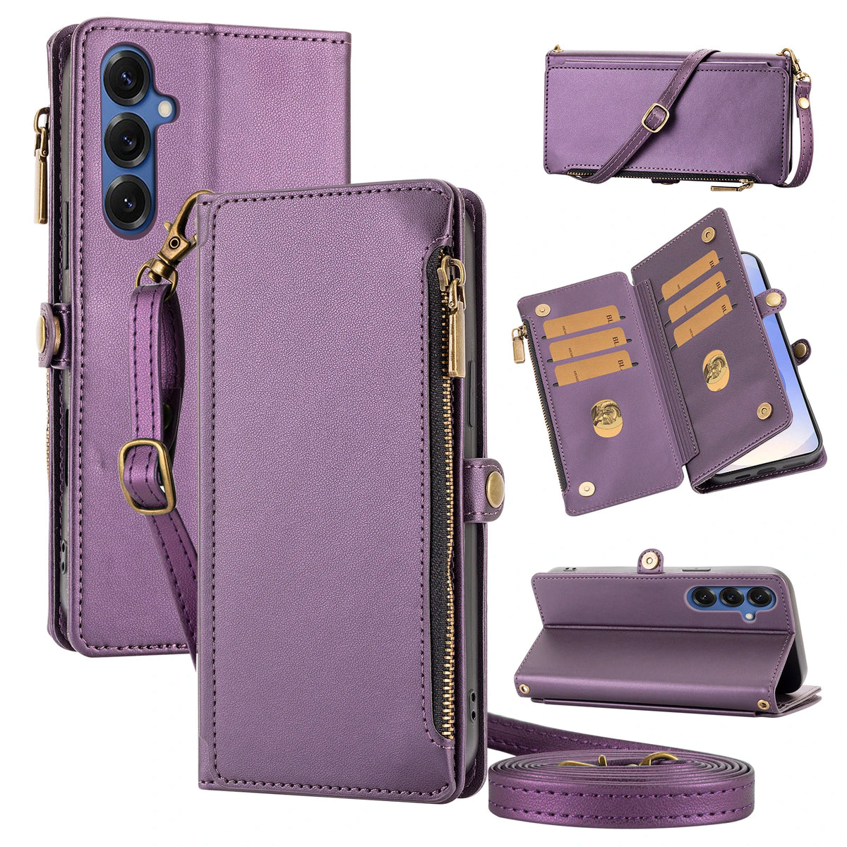 Multi-Card Flip Wallet Phone Case with Coin Storage for Samsung Galaxy S26, S26 Pro, S10, S10+, S9, S9+, S25 Edge, S25+, S25 FE, S25 Ultra, S25, S24 FE, S24+, S24, S26 Plus, S26 Ultra, S26 Edge, S21, S21 Ultra 5G, S21 FE 5G, S21+ 5G & More Models