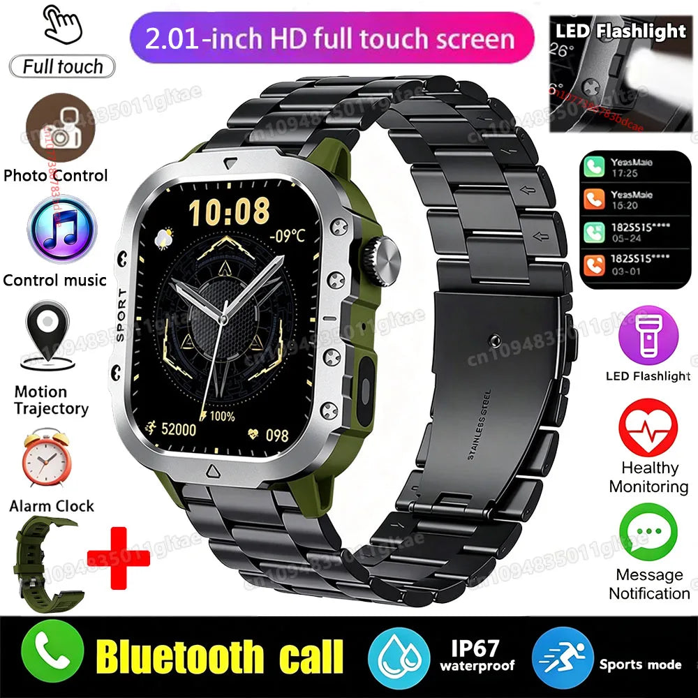Outdoor 1.83-Inch Calling Smartwatch with Flashlight