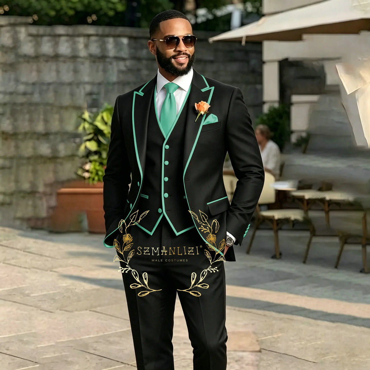 Men's Black 3-Piece Suit Set — product view