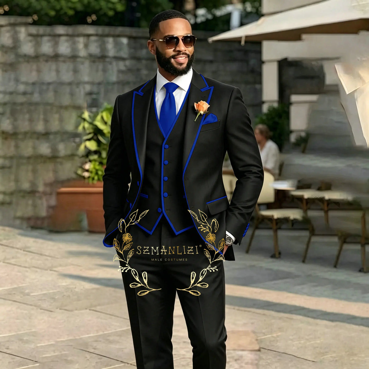 Men's Black 3-Piece Suit Set — product view
