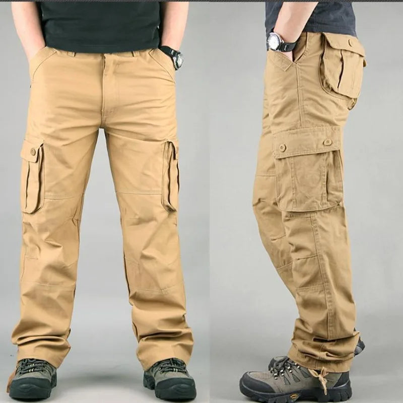 Men's Tactical Cargo Pants - Multi-Pocket Cotton Camouflage for Work & Outdoor Wear — product view