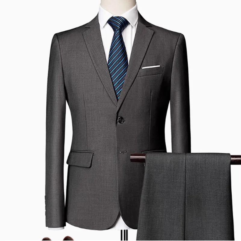 Men's Business Casual Two-Piece Suit