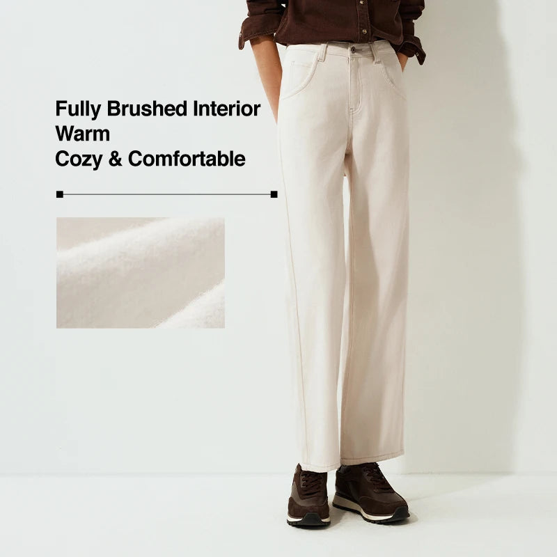 Women's Winter High-Waist Wide-Leg Jeans — product view