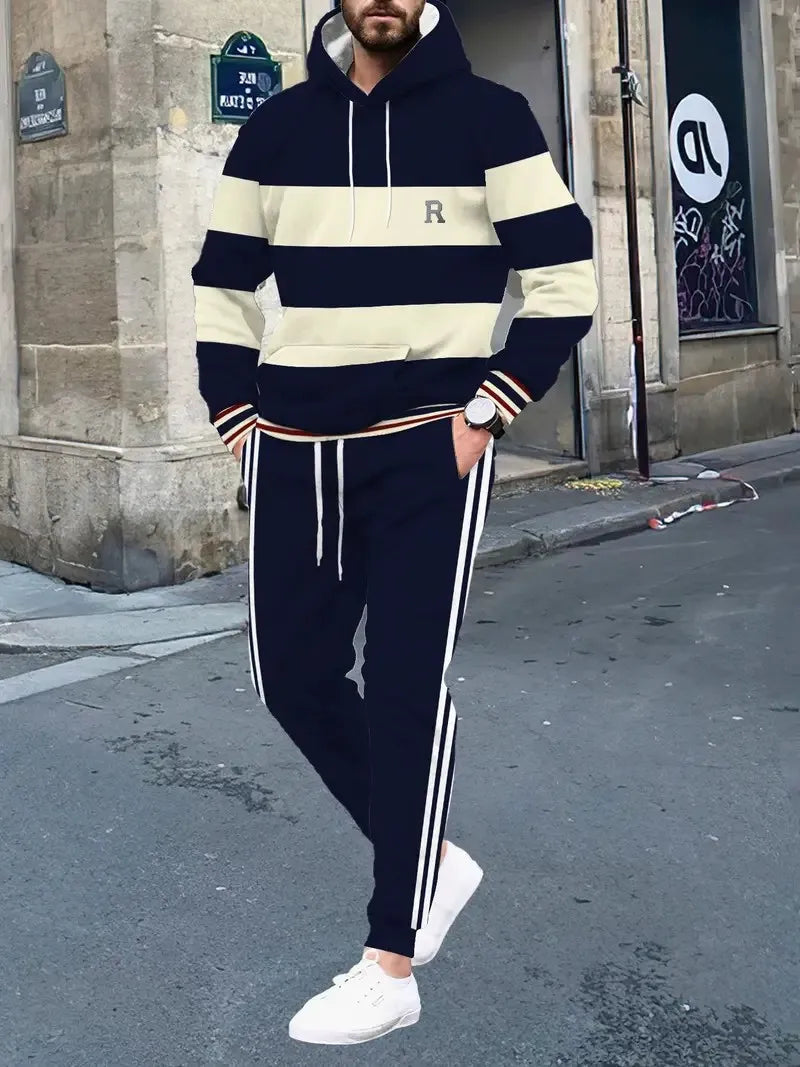 Men's Graphic Print Casual Outfit Set