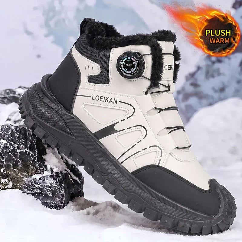 Men's Flannel-Lined Dial Closure Winter Ankle Boots