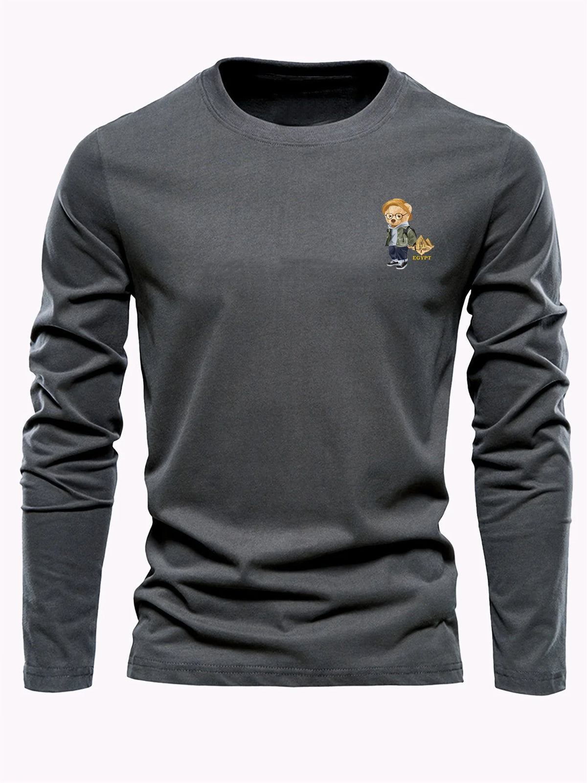Men's Animal Print Long-Sleeve Casual T-Shirt