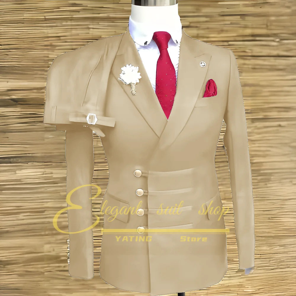 Men's Double-Breasted Two-Piece Suit Set — product view